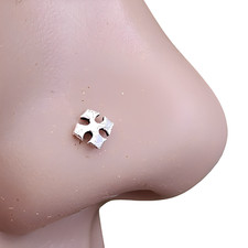 Cross Arrow Nose Stud Heraldry 22g (0.6mm) 925 Silver Celtic Ball End Piercing