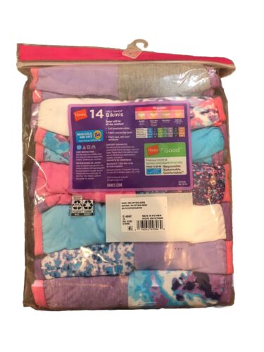 New Hanes 14 Pack Girls Tagless Bikinis Breathable Cotton Multi Color Size 16 - Picture 4 of 4