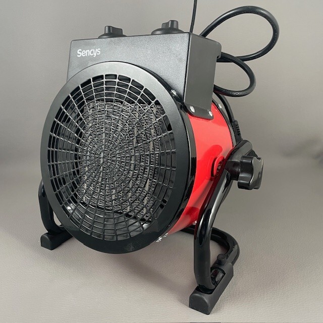Chauffage soufflant sencys 3kW pour chauffer le garage en hiver
