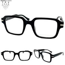 Classy Elegant Modern Retro Style READING EYE GLASSES READERS Square Black Frame