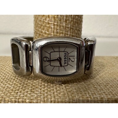 Fossil Silver Tone Rectangle Face Stainless Steel Water Resistant Women’s  Watch