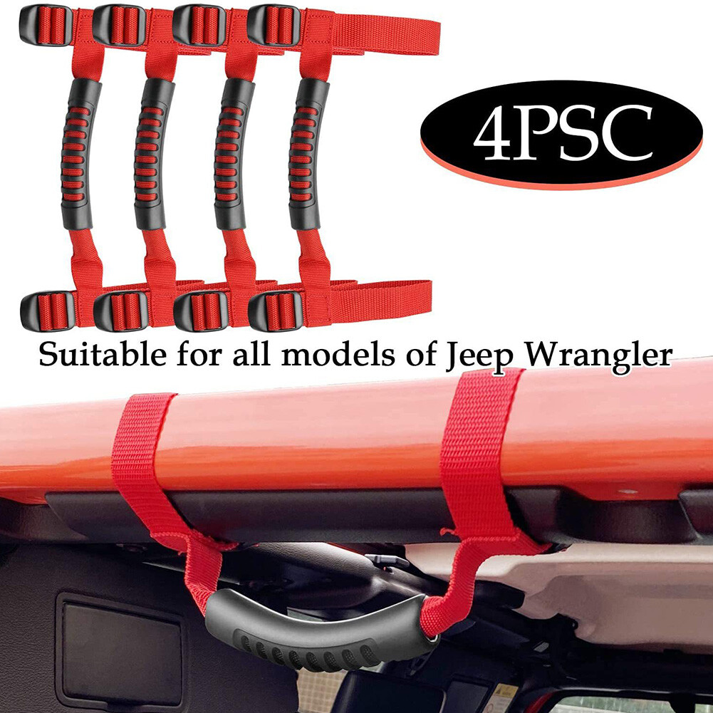 4Pcs Roll Bar Grab Handles for Jeep Wrangler TJ CJ YJ JK JL 19552021
