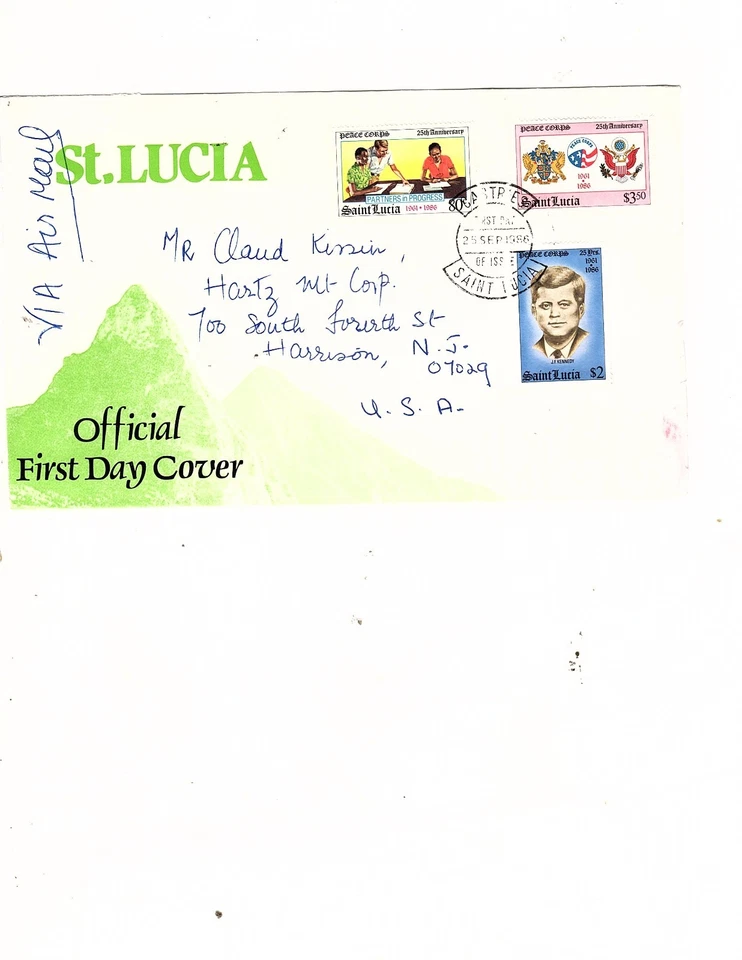 ST LUCIA FDC’s 6 covers and pack of papal visitation stamps  - Image 4 of 4