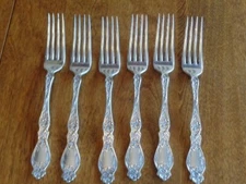 THE ADAMS MANUFACTURING CO. SILVER PLATE DINNER FORKS NO MONOGRAMS LOT OF 6