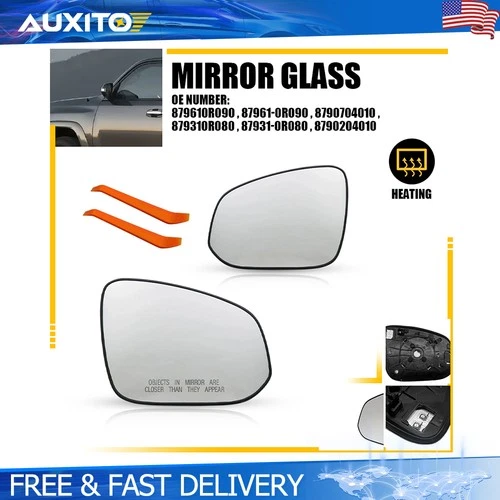 Heated Mirror Glass Left Right For Toyota Tacoma 2016-2021 4Runner 2013-17 RAV4