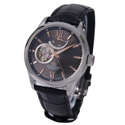 ORIENT Star RE-AT0007N Contemporary Semi Skeleton Auto Brown Leather R80108096