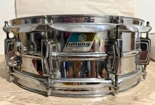 Vintage Ludwig Supraphonic LM400 14x5 Snare Drum Blue Olive Badge w/ Case 1970s