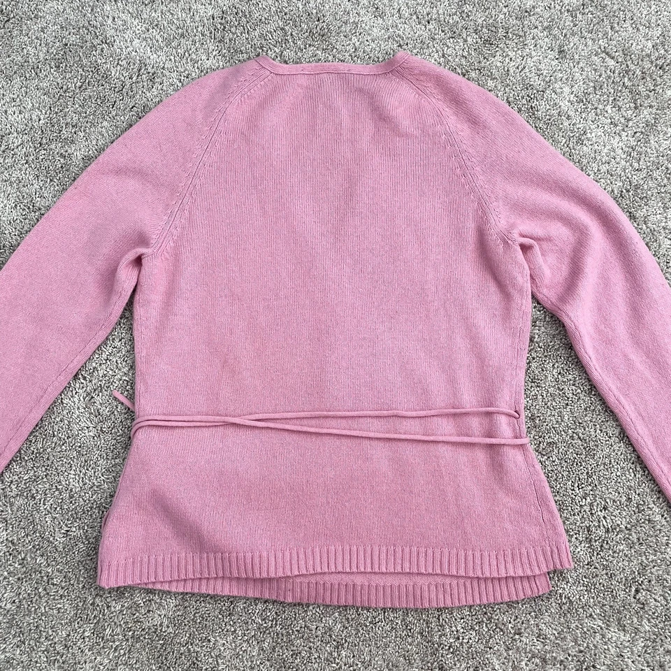 Vertigo Y2K Wool Angora Cashmere blend Wrap Cardigan Sweater Size L Pink - Image 2 of 4