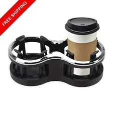 Car Double Cup Holder – Adjustable Base Beverage Holder with Non-Slip Storage