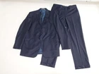 Hickey Freeman Men's 2 Button Suit Size 42 Long 36 x 33 Navy Blue Striped Wool L