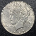 1928-S Peace Silver Dollar $1 AU Details Better Date