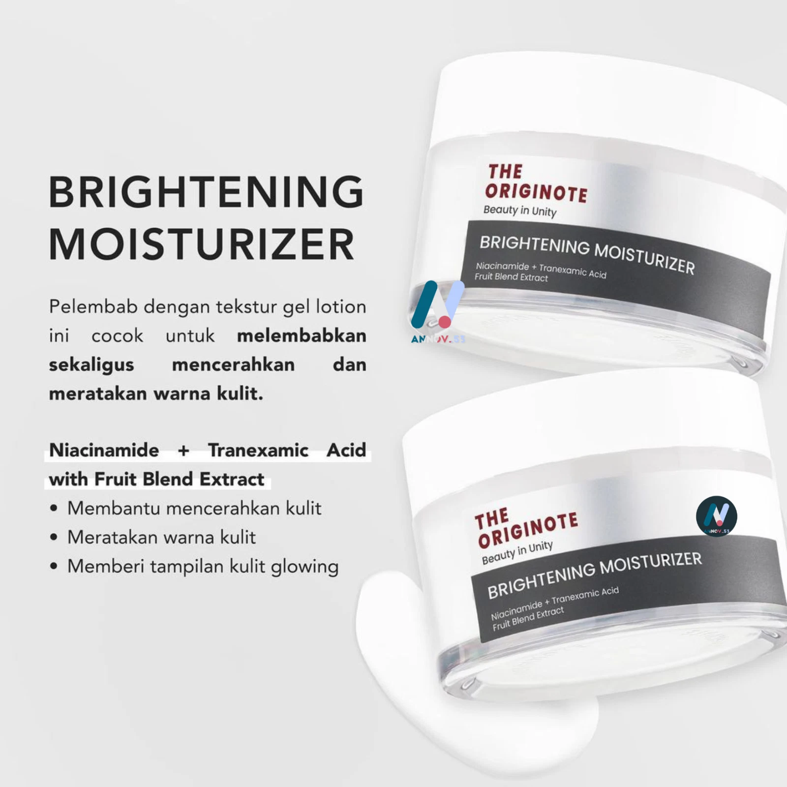 ORIGINOTE Moisturizer Hyalucera Cica B5 Brightening Acne Scars Redness Soft 50ml