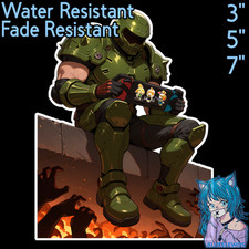 Doom Doomguy 3" / 5" / 7" Husbando Lewd Anime Laptop Bottle Car Sticker