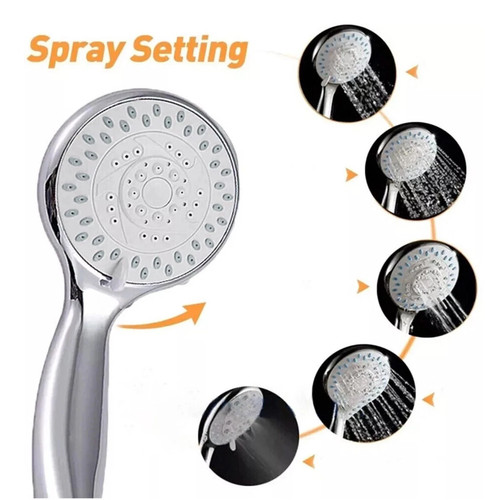 High Pressure Shower Head 5 Settings Handheld Shower Heads Spray | eBay