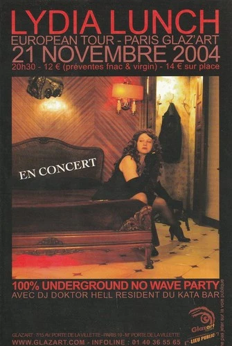 LYDIA LUNCH En Concert Rare French original Flyer Handbill 2004