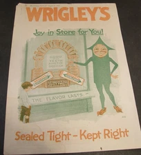 ANTIQUE 1920 MAGAZINE PRINT AD WRIGLEY'S GUM SPEARMINT KID w/WINDOW DISPLAY