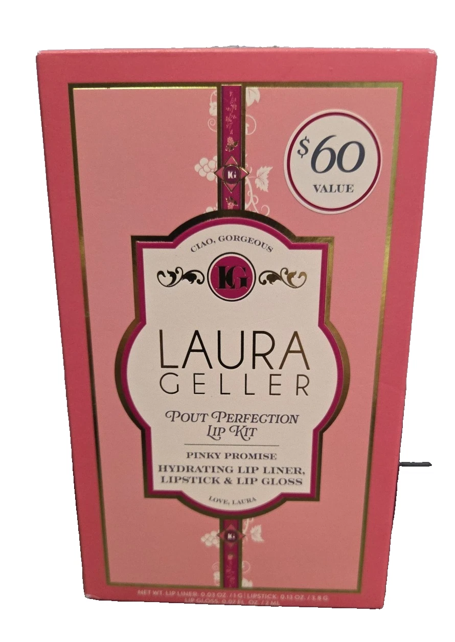 Laura Geller Pout Perfection Lip Kit Pinky Promise NIB Limited Edition 3 Pc Set