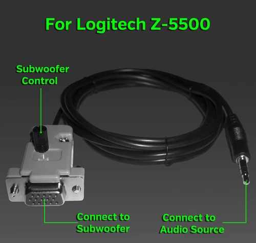 Logitech Z-5500 Control Pod Bypass Subwoofer Cable 2.1 12ft Z 5500 center volume