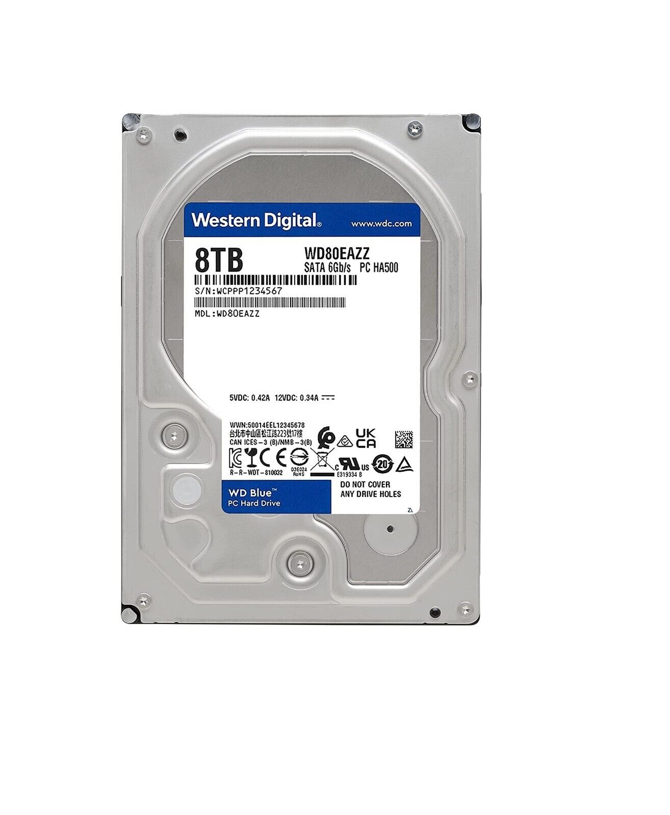 128　SATA　Digital　Western　Cache，　Gb/s，　Blue　8TB　5640　Internal　Drive　WD　RPM，　PC　MB　Hard　HDD　3.5　WD80EAZZ[並行輸入品]-