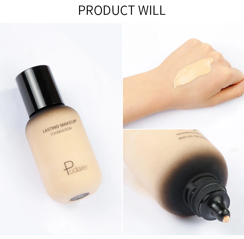 Pudaier Full Coverage Sheer Hydrating Waterproof Faces Cream Liquid Foundation - Image 4 of 4