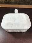Westmoreland Milk Glass Grape & Ivy Covered Hand Dish 1910 - 1940’s