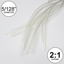 5/128" ID Clear Heat Shrink Tube 2:1 ratio wrap 14x9" 10 ft inch/feet/to 1mm