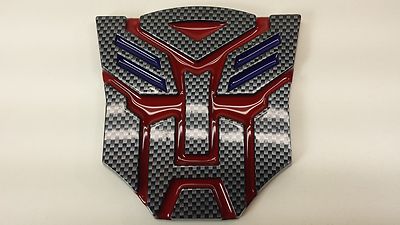 Carbon Red 3D Autobot 4 Inch Transformers Emblem Badge Decal Car Stickers Truck