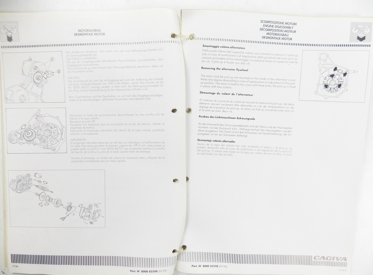 CAGIVA W16-600 W16/T4-600 emi SUPPLEMENT WORKSHOP MANUAL BOOK (02