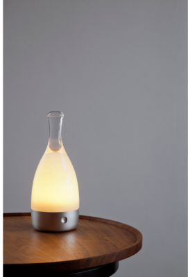 Ambientec Matte Silver Cordless Table LED Lamp Champagne Bottle  