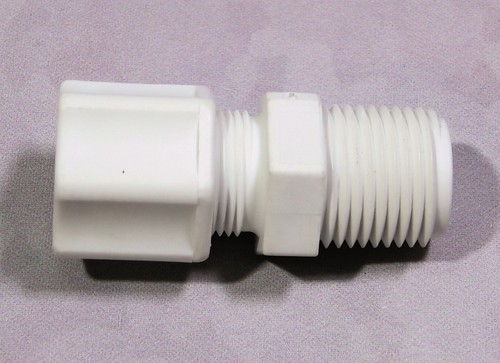 Masterflex Fitting, Polypropylene, Straight, 1/2"OD tbg x 3/8 NPT Male, 06385-60 - Picture 3 of 6