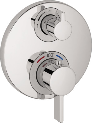 Hansgrohe Ecostat S Modern 2-Handle 6-inch Wide Thermostatic Shower Trim Chrome 