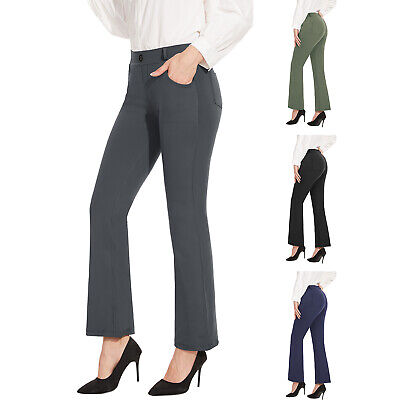 Women Slacks Dress Pants Stretch Office Casual Straight Leg