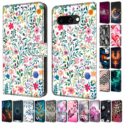 Premium Hybrid Leather Wallet Case w/ Strap For Google Pixel 9 Pro XL/9A/8 Pro/7