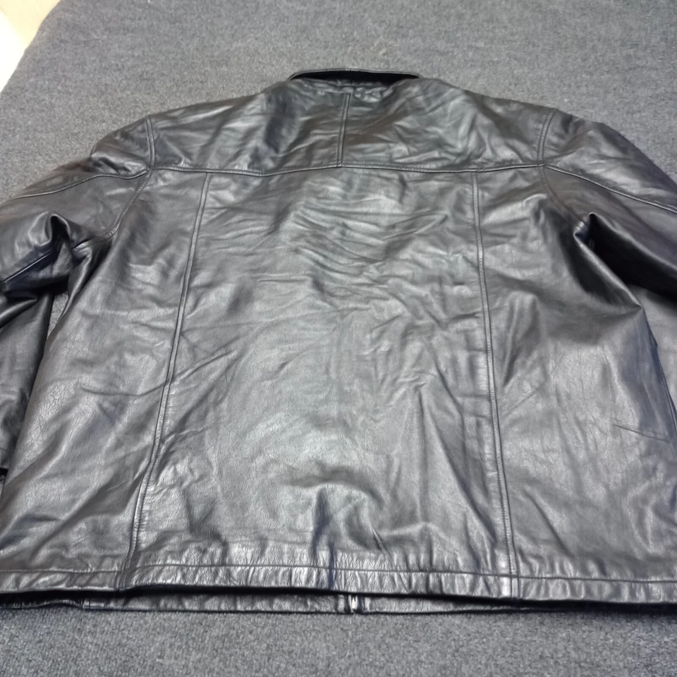 Chaqueta de Cuero Suave Knightsbridge Adulto XL Negra Cremallera Completa Acolchada Forrada Foto 4 de 4