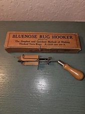 Antique Bluenose Rug Hooker Latch Rug Hooker Tool Pat. 1926 W/Original Box