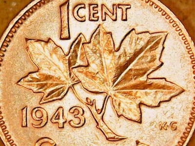 1943 Canada Cent Lovely Circulated Red-Brown King George VI