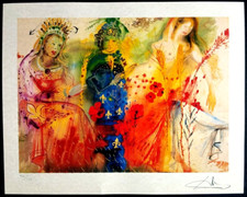 Salvador.dalì Lithographie COA Original Signé Numéroté à Main (Dali.dalí