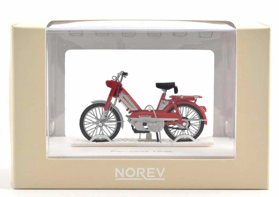 Mobylette PEUGEOT 103 L de 1972 Orange 1/18 NOREV 1 Guidon Gauche Câbles Coupés - Photo 3/3