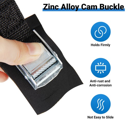 4Pcs 16FT Heavy Duty Lashing Straps Cargo Luggage Tie Down Cam Buckle Roof Rack - 第 4/12 張圖片