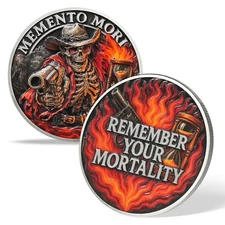 Skull Memento Mori Memento Vivere Coin Stoic Challenge Coin Gifts For Men Women