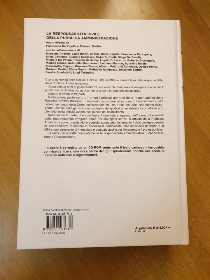 LA RESPONSABILITÀ CIVILE DELLA PUBBLICA AMMINISTRAZIONE - CARINGELLA - CD - ROM - Immagine 3 di 4