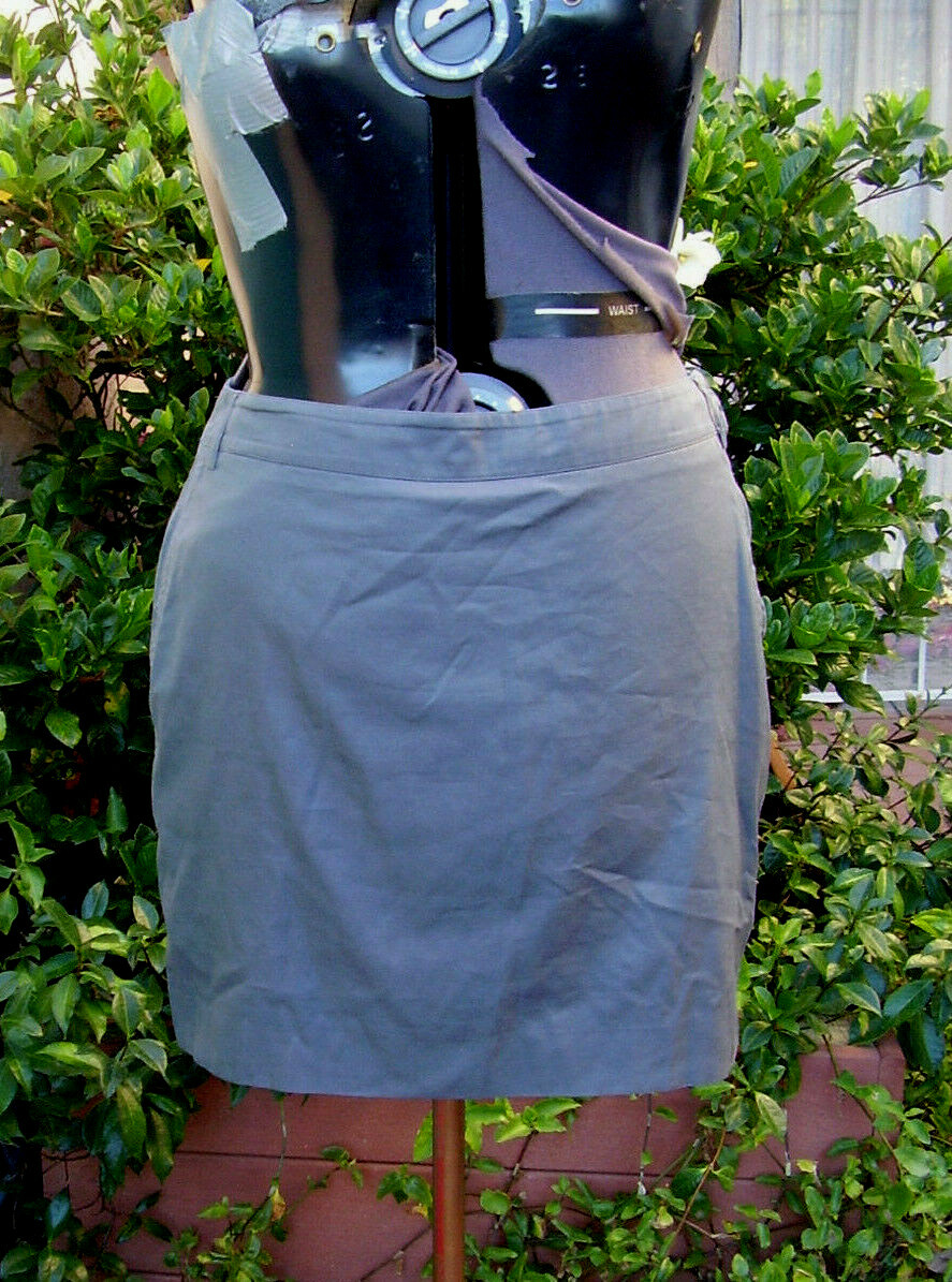 Gonna a tubino Yves Saint Laurent Rive Gauche vintage XL anni 90 grigia tasche fresche nuova senza etichette