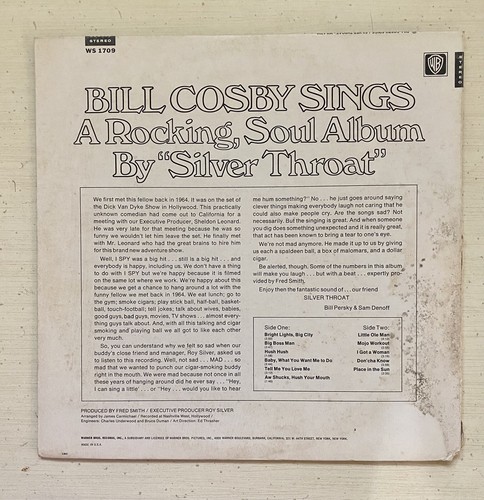 Bill Cosby Sings Silver Throat - 1967 - Warner Bros. WS 1709 Vinyl LP - Picture 2 of 6