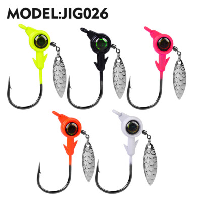 20pcs Lead Jig Head Spinner Bait Fishing Hooks Bass Crappie 1/8 1/6 1/4 1/3oz