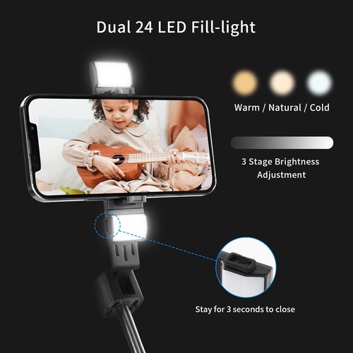Selfie Stick Bluetooth 360°Monopod Phone Holder Tripod For iPhone Samsung Pixel - 第 12/12 張圖片