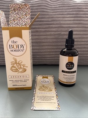 100ml The Body Source Arganöl   kaltgepresstes Bio-Arganöl Glasflasche