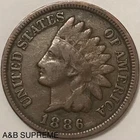 1886 Indian Head Cent Penny Type 2 F-VF Fine-Very Fine From Estate Hoard