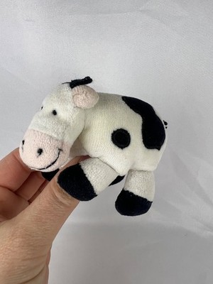 Jellycat Pocket Cow/calf - Cream Black Cow Tiny Pocket Pal Retired