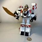 Vintage Mighty Morphin Power Rangers White Tigerzord Deluxe Figure, 1994 w/ Coin