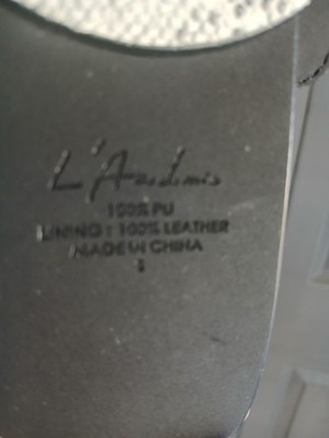 L'Autre Chose Belt snake skin design on leather, white & dark gray